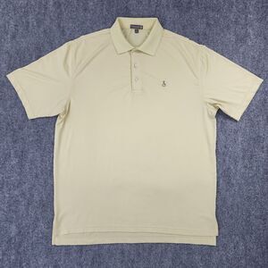 Peter Millar Shirt Mens Large Yellow Summer Comfort Polo Short Sleeve Golf Logo